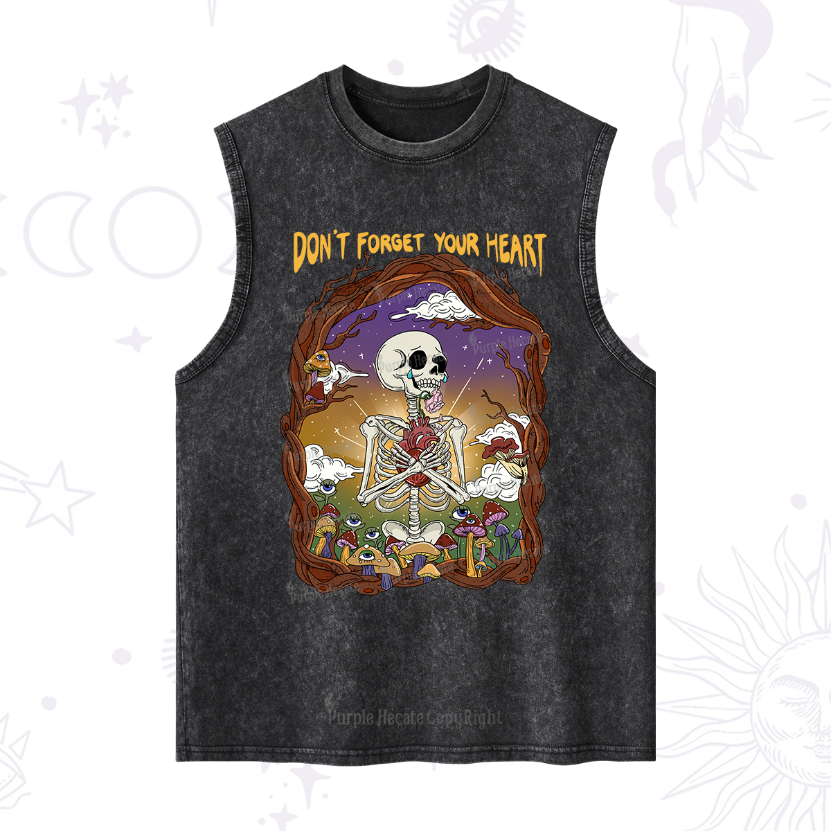 Purplehecate Don't Forget Your Heart Washed Tank