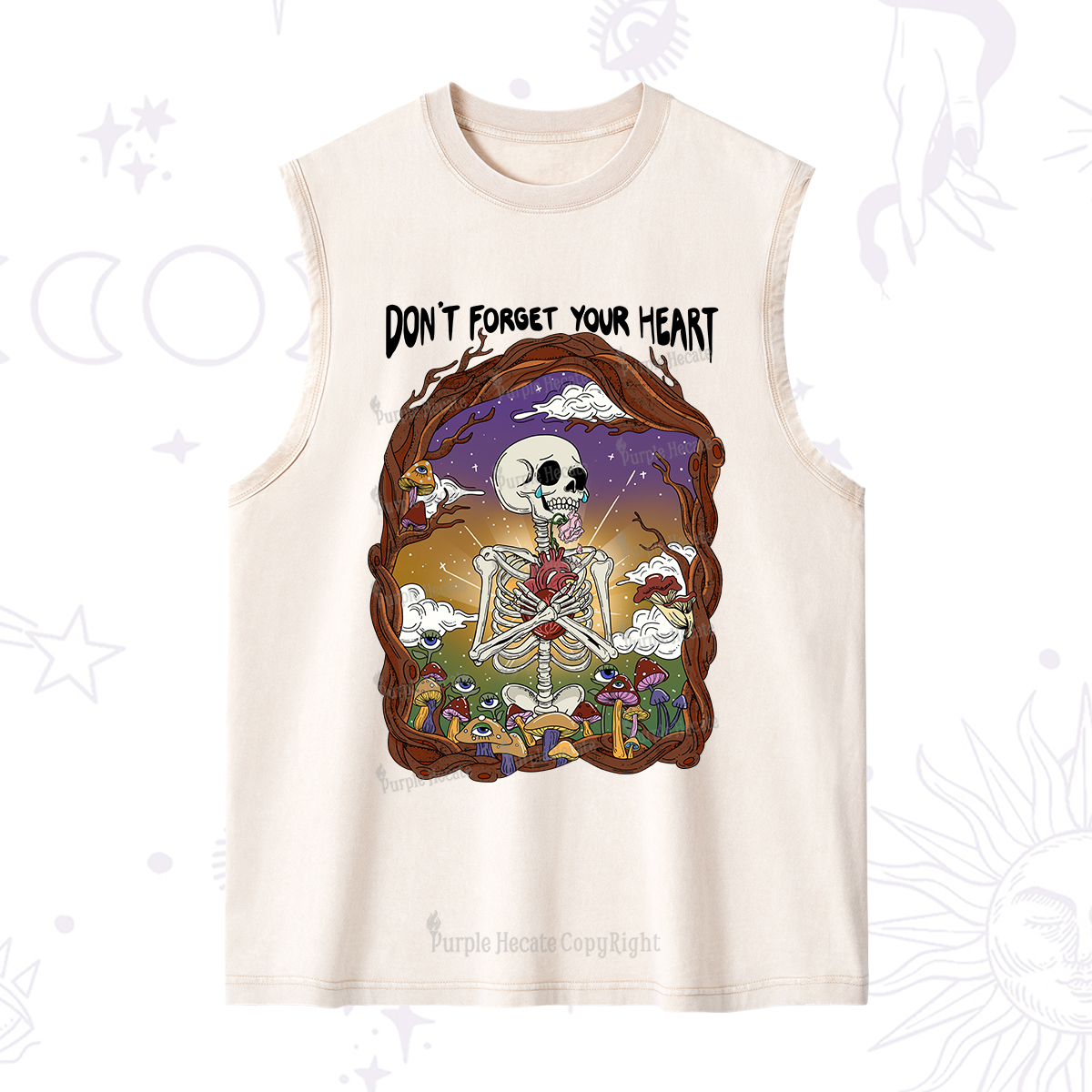Purplehecate Don't Forget Your Heart Washed Tank