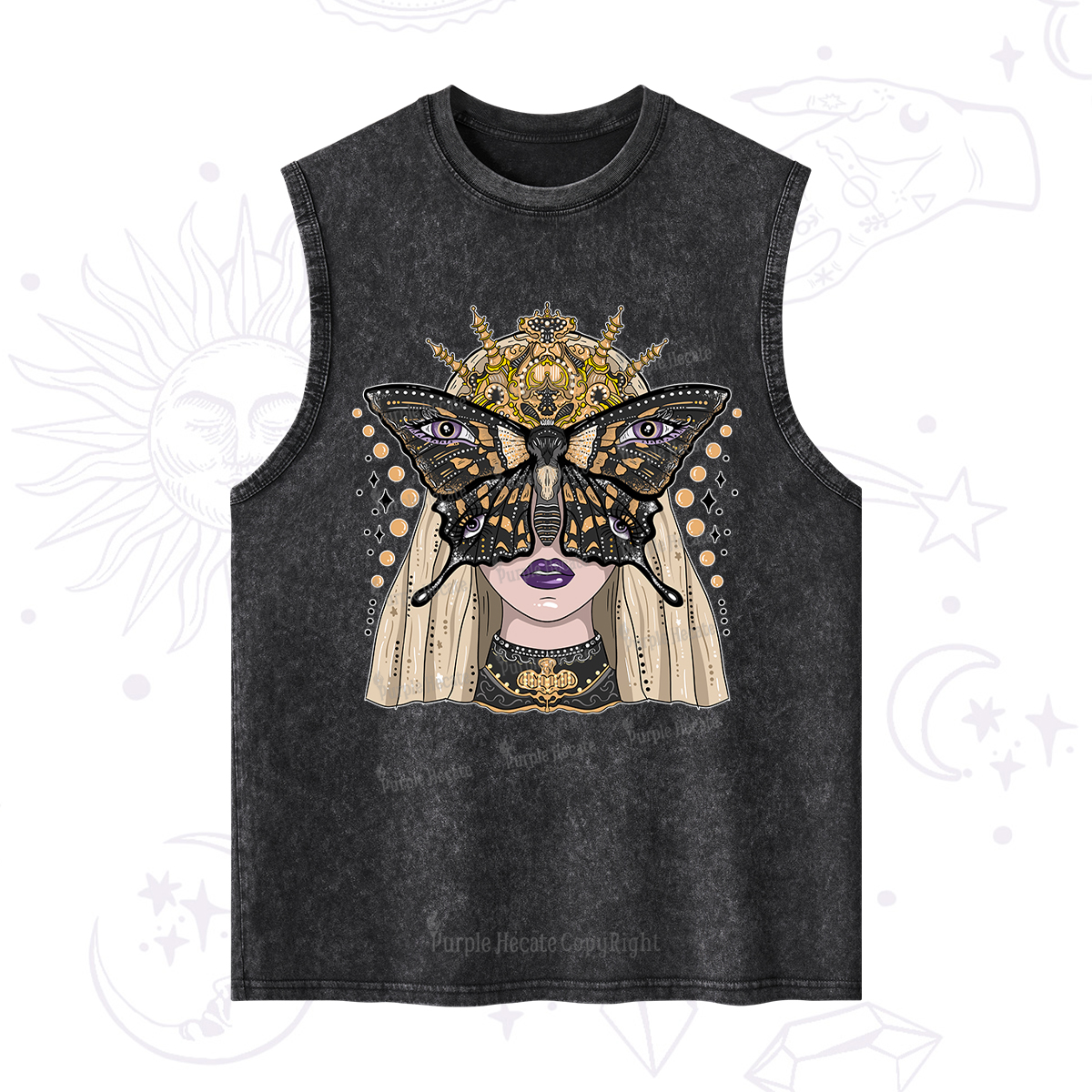 Purplehecate Butterfly Witchy Washed Tank