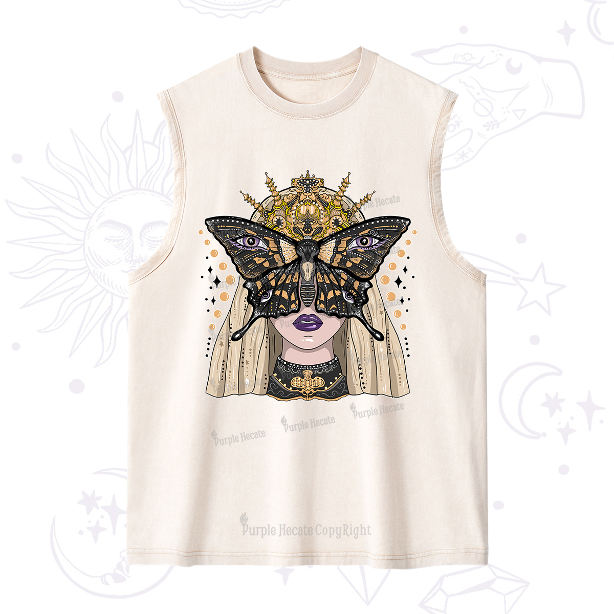Purplehecate Butterfly Witchy Washed Tank