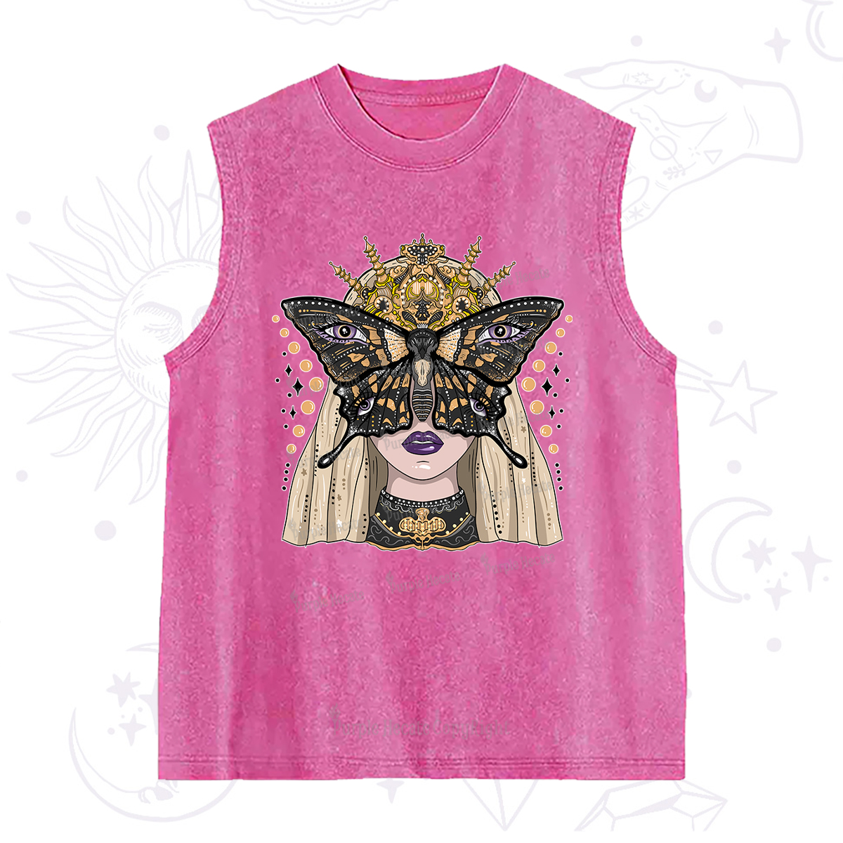 Purplehecate Butterfly Witchy Washed Tank