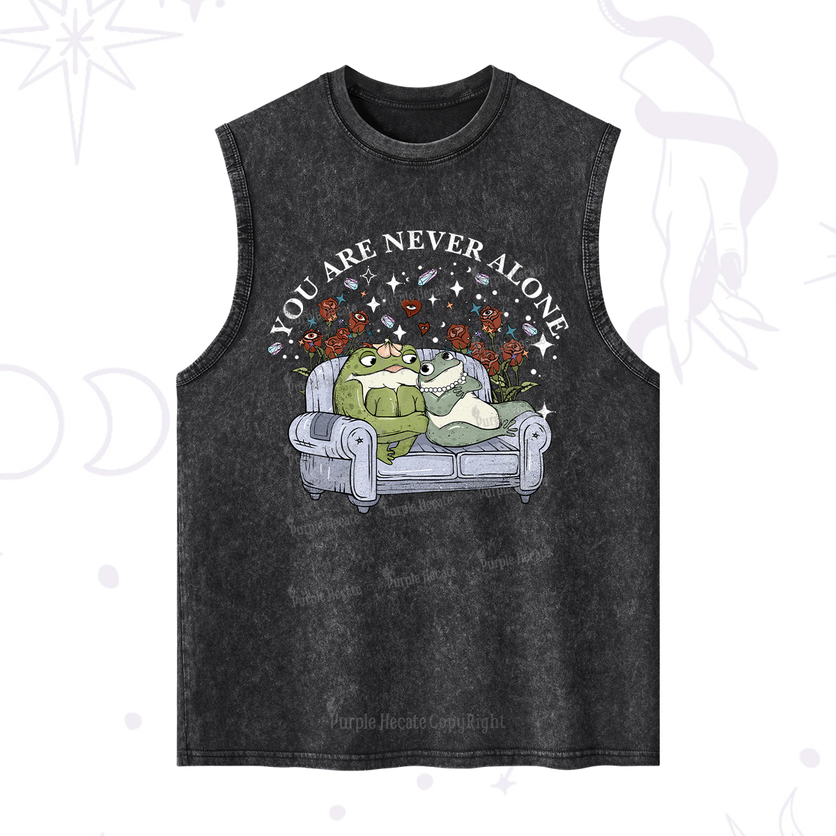Purplehecate Your Are Never Alone Washed Tank