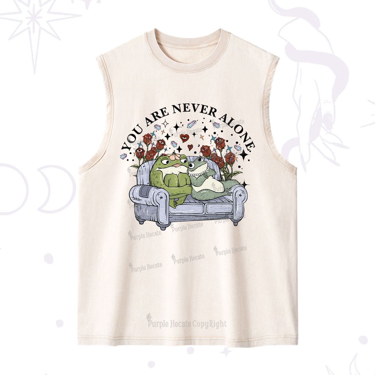 Purplehecate Your Are Never Alone Washed Tank