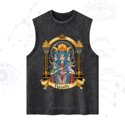 Purplehecate Triple Moon Goddess Hecate Washed Tank