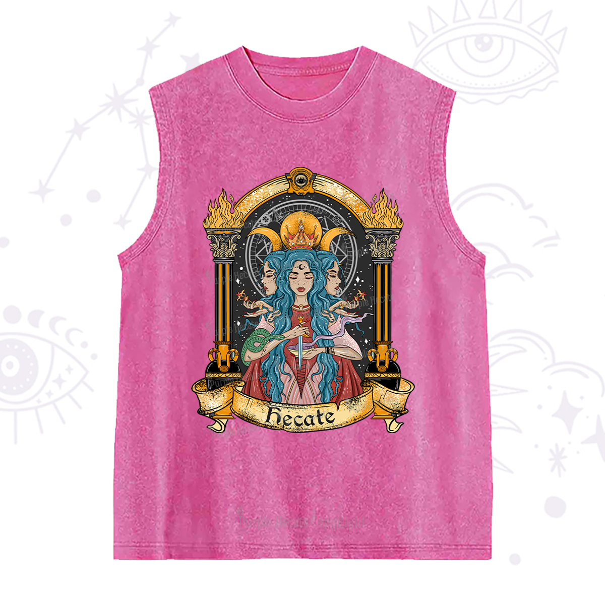 Purplehecate Triple Moon Goddess Hecate Washed Tank
