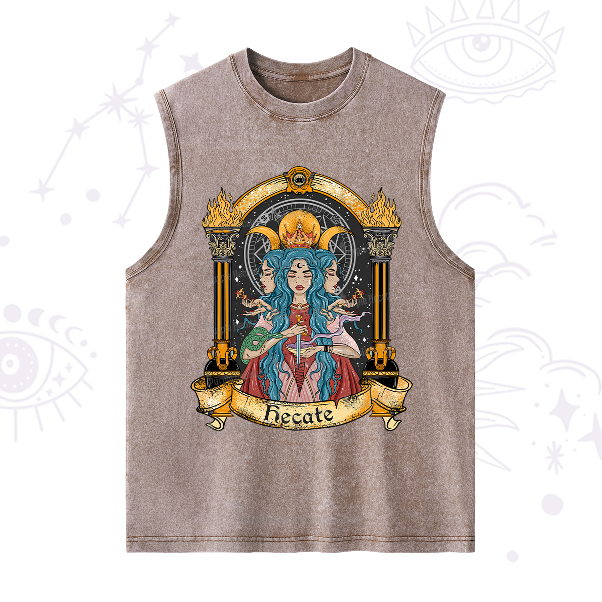 Purplehecate Triple Moon Goddess Hecate Washed Tank