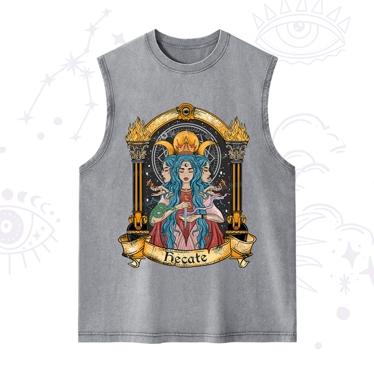 Purplehecate Triple Moon Goddess Hecate Washed Tank