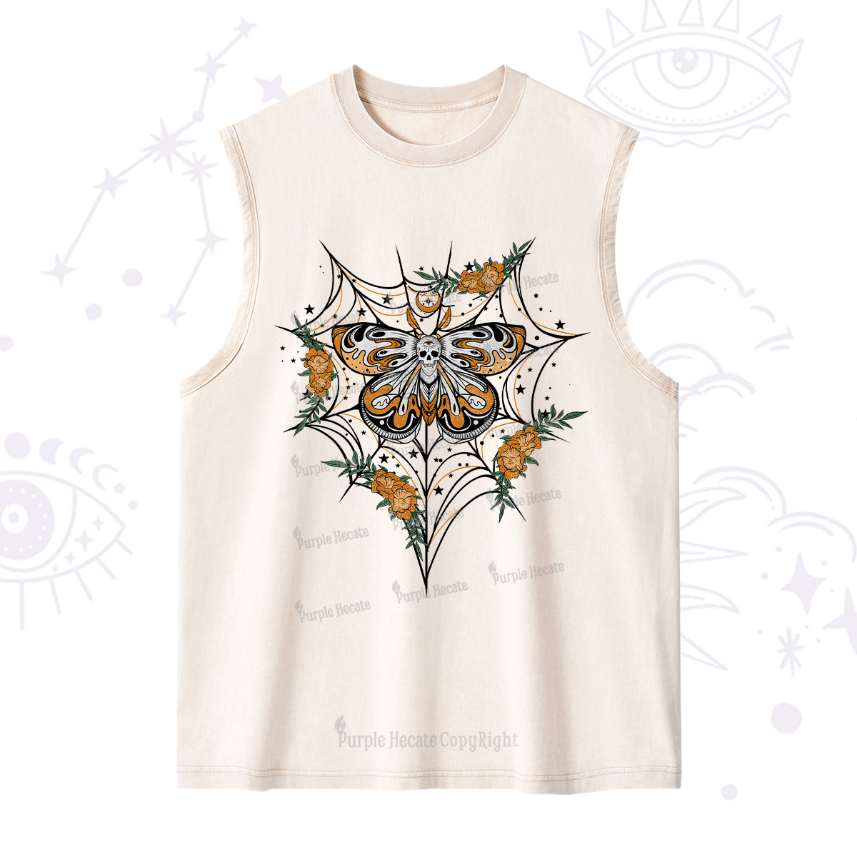 Purplehecate Death Head Moth Washed Tank