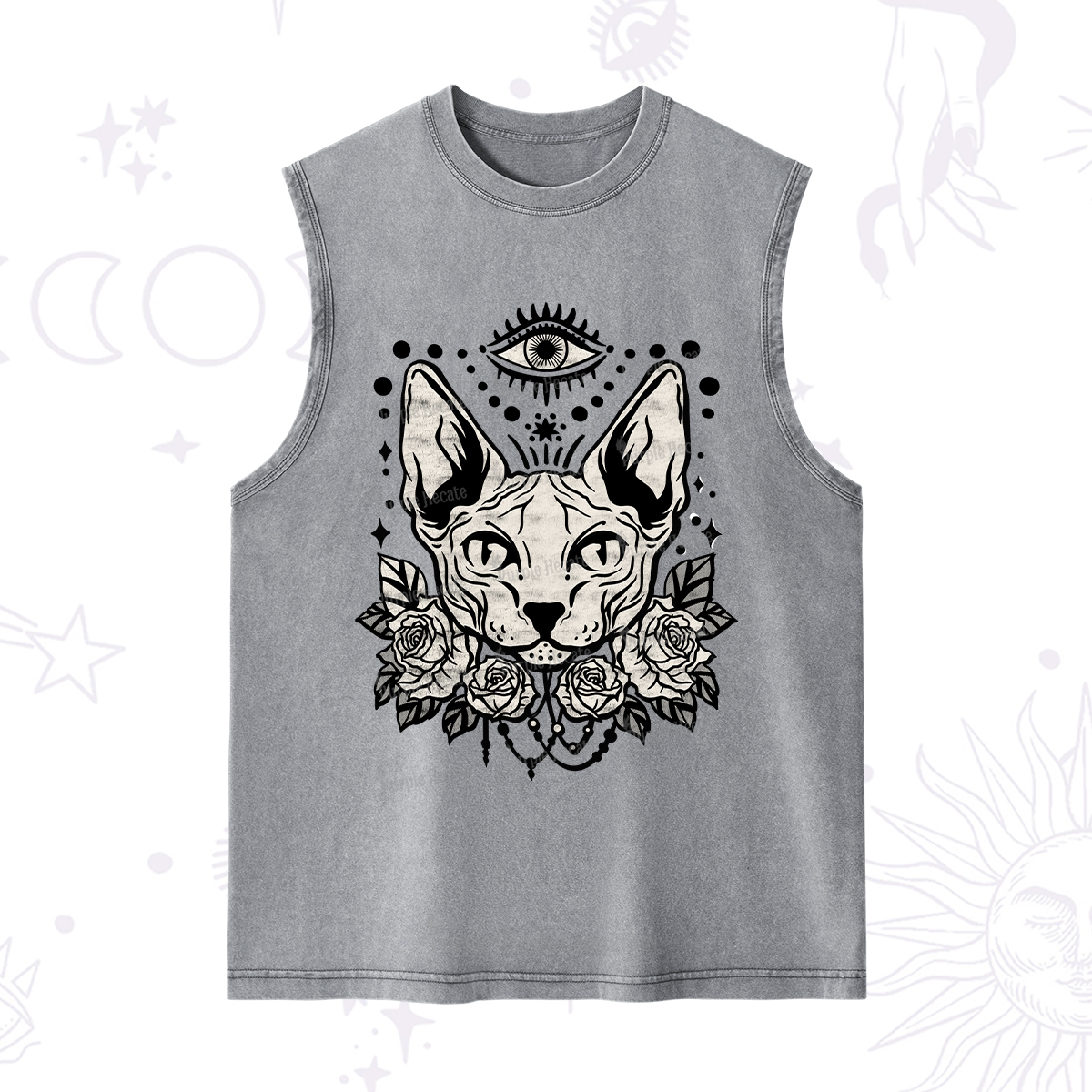 Purplehecate Mystical Cat Washed Tank
