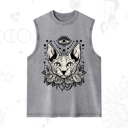 Purplehecate Mystical Cat Washed Tank