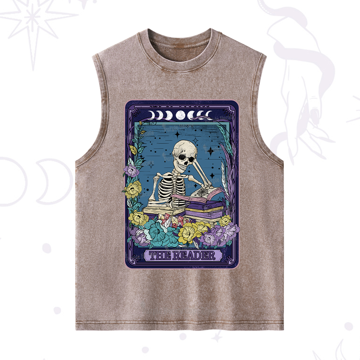 Purplehecate The Reader Tarot Card Washed Tank