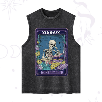 Purplehecate The Reader Tarot Card Washed Tank