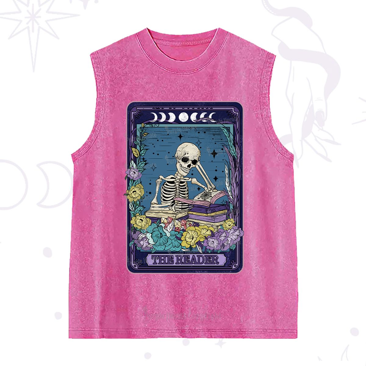Purplehecate The Reader Tarot Card Washed Tank