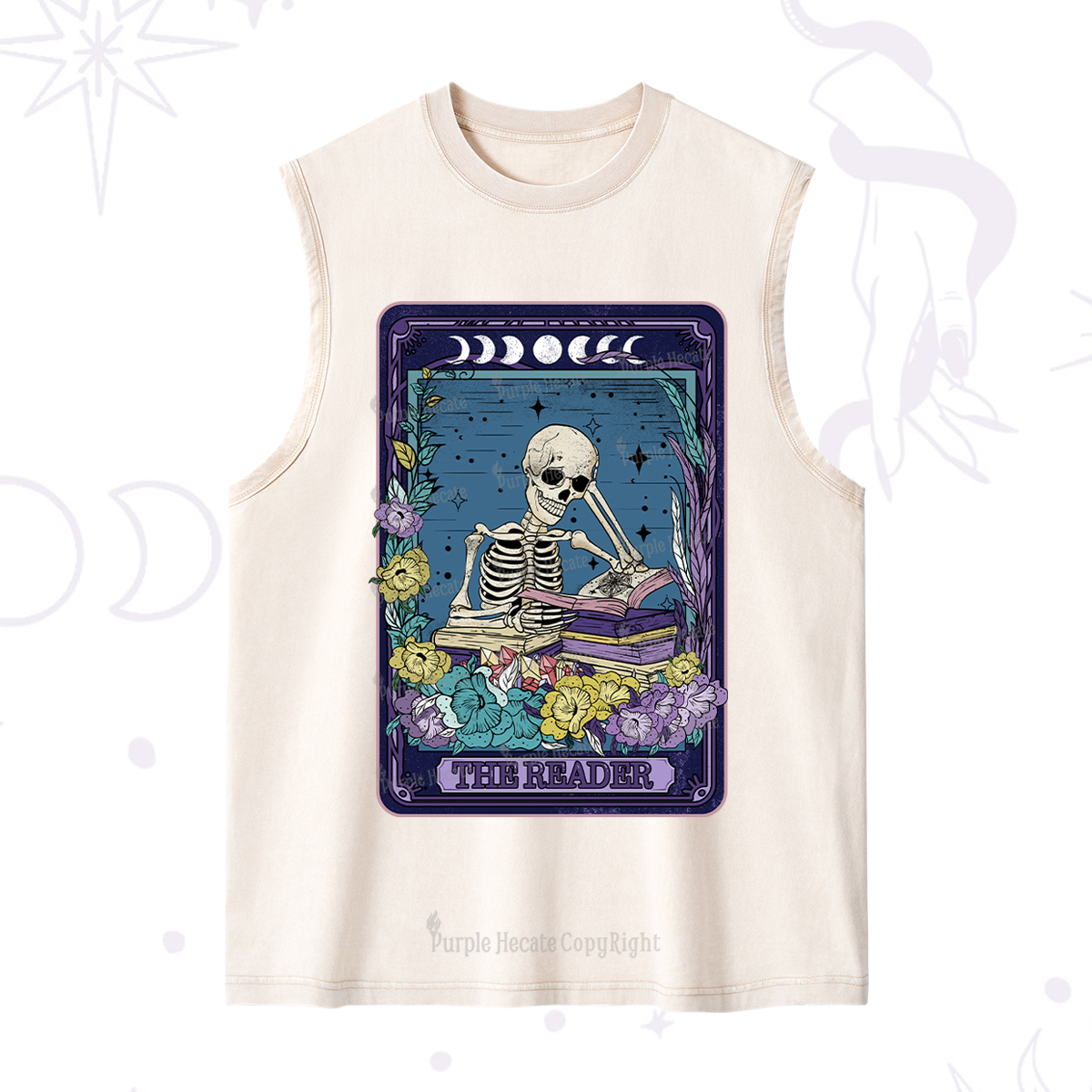 Purplehecate The Reader Tarot Card Washed Tank