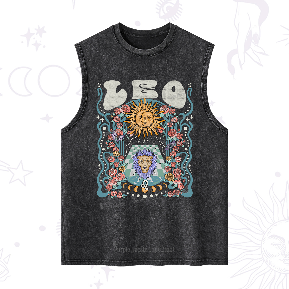 Purplehecate Leo Spirit Zodiac Washed Tank
