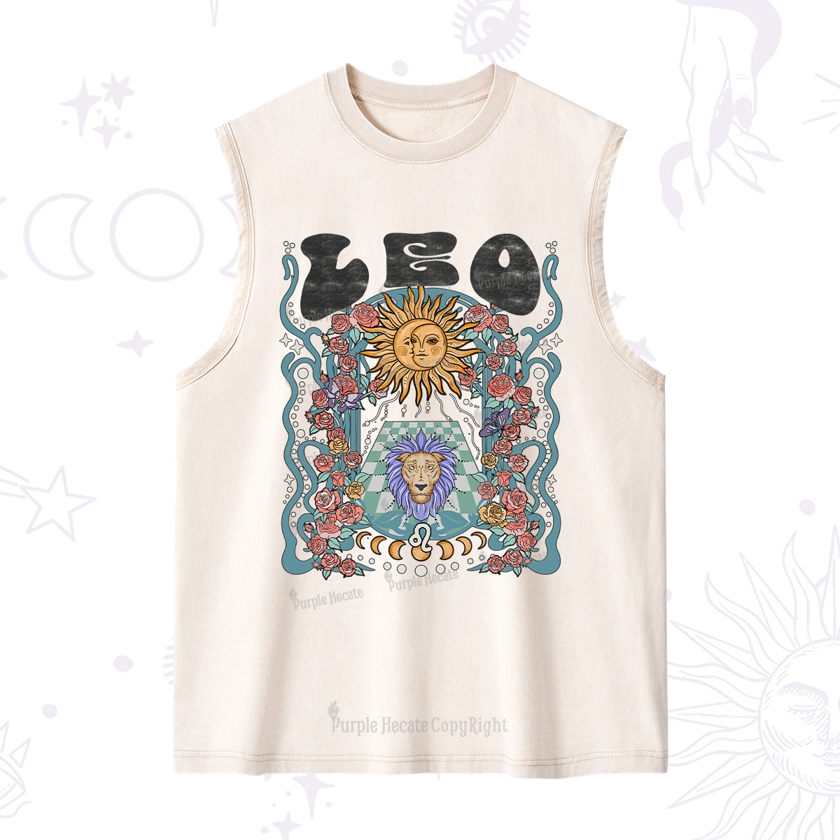 Purplehecate Leo Spirit Zodiac Washed Tank