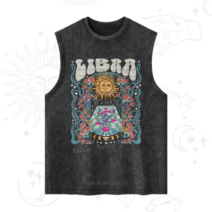 Purplehecate Libra Spirit Zodiac Washed Tank