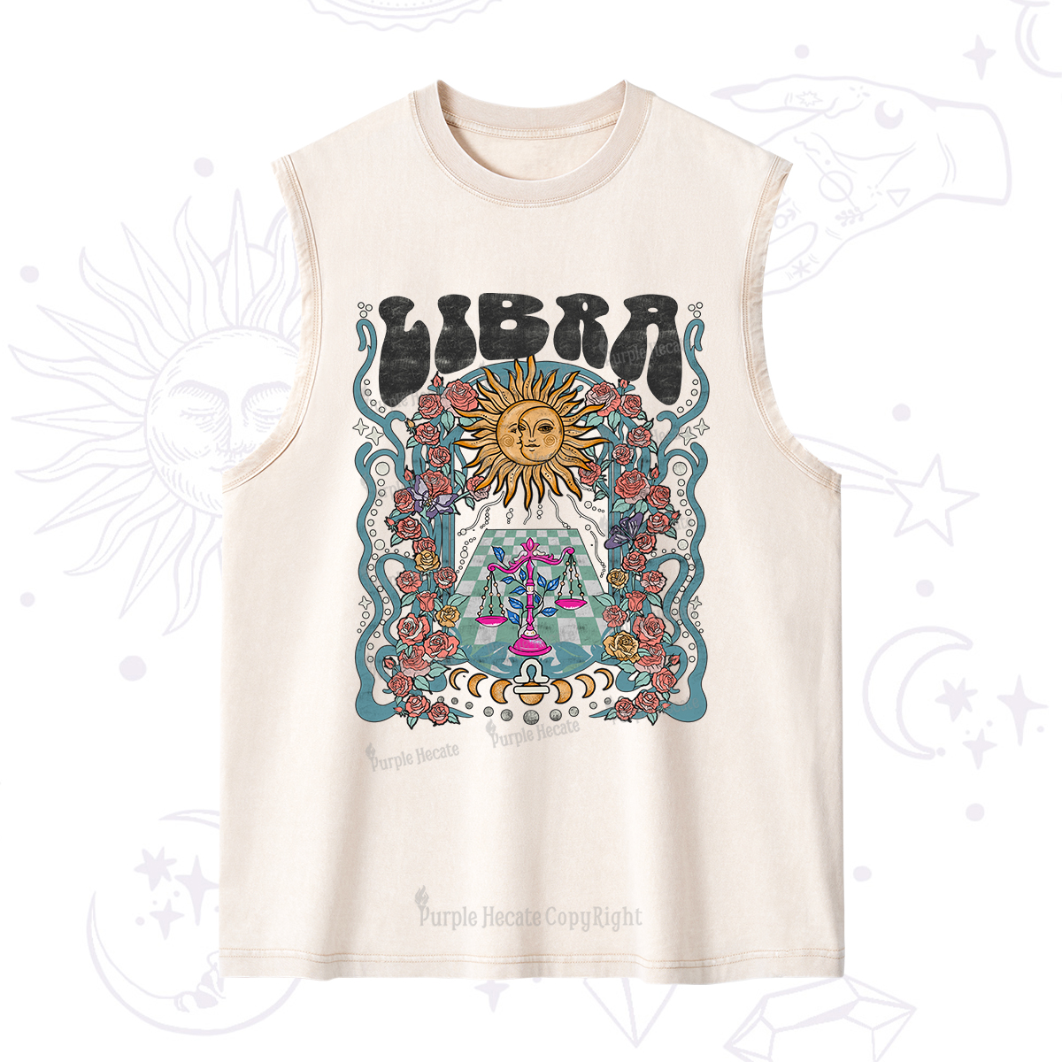 Purplehecate Libra Spirit Zodiac Washed Tank