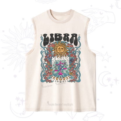 Purplehecate Libra Spirit Zodiac Washed Tank
