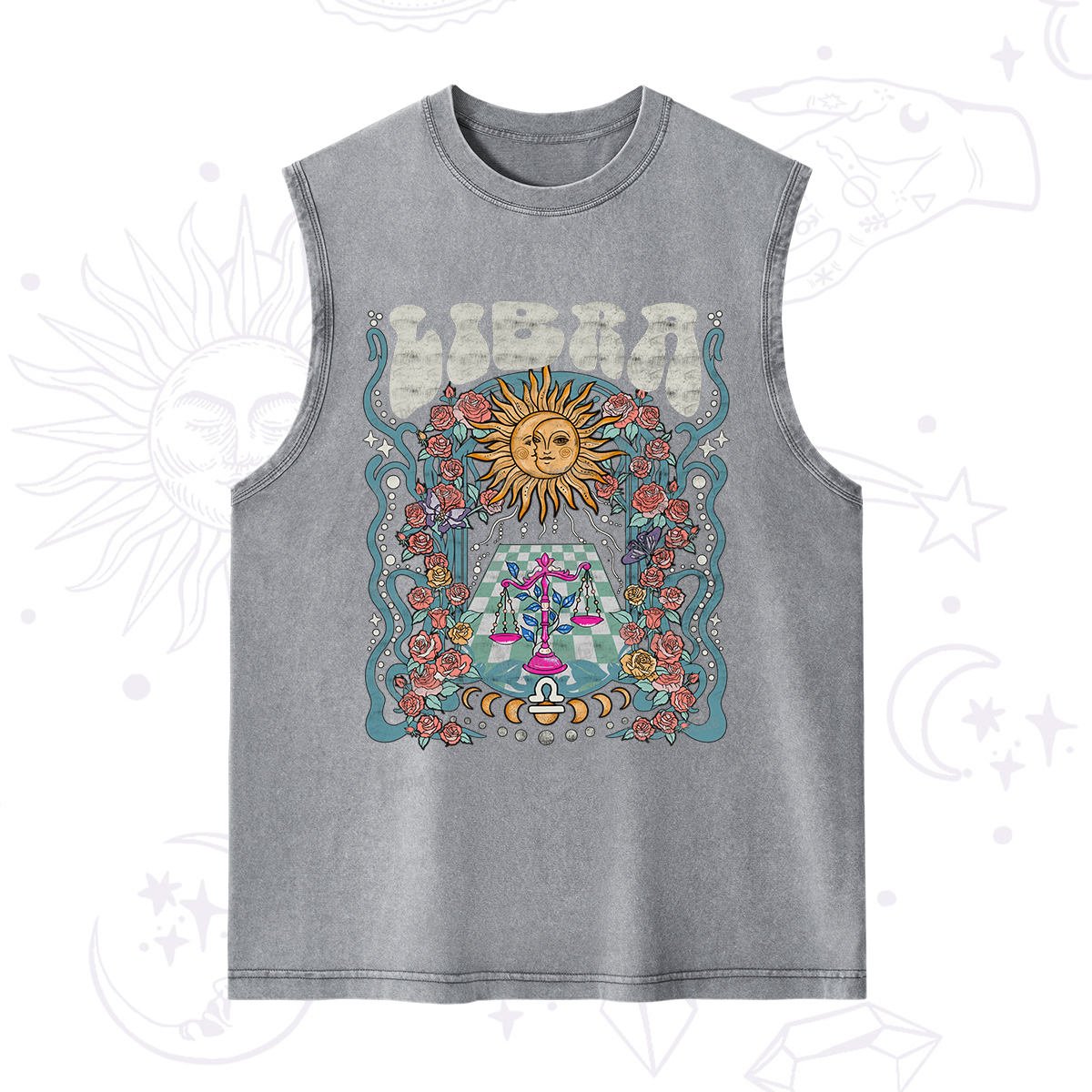 Purplehecate Libra Spirit Zodiac Washed Tank