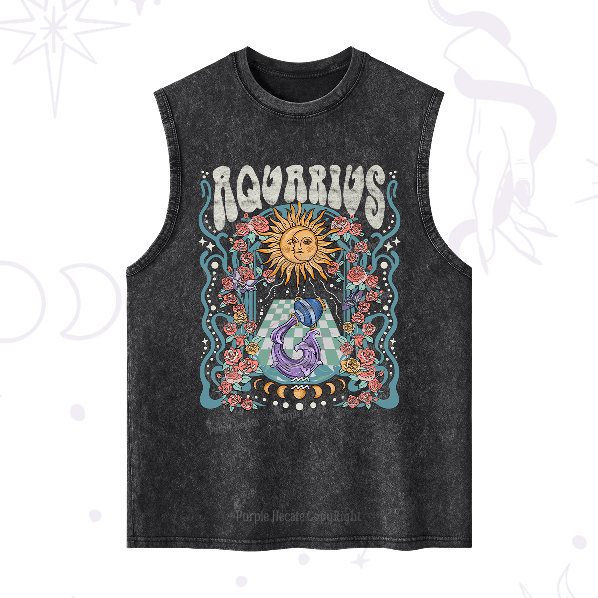 Purplehecate Aquarius Spirit Zodiac Washed Tank
