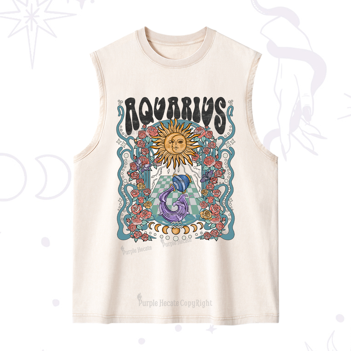 Purplehecate Aquarius Spirit Zodiac Washed Tank