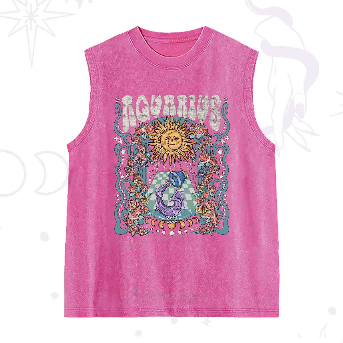 Purplehecate Aquarius Spirit Zodiac Washed Tank