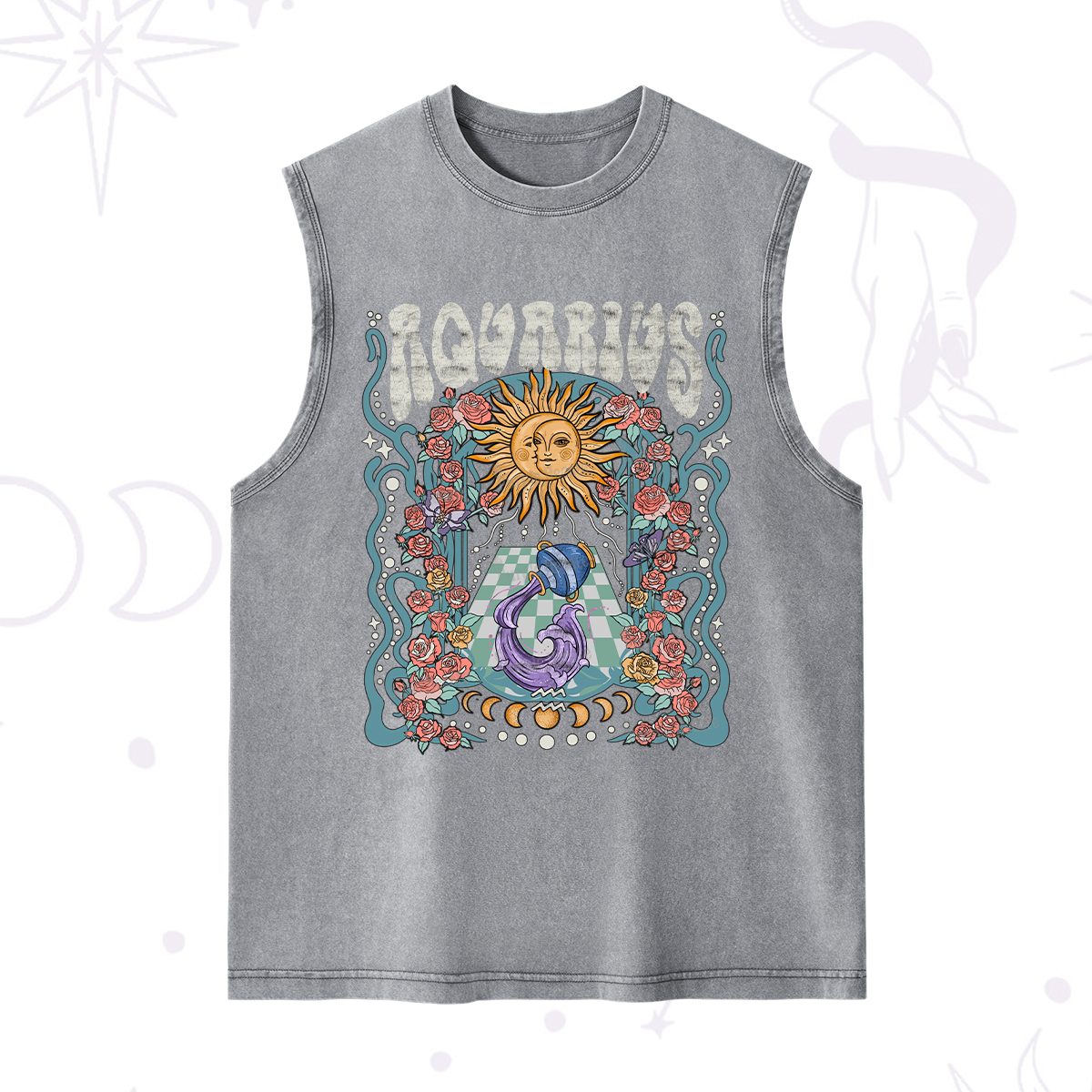 Purplehecate Aquarius Spirit Zodiac Washed Tank