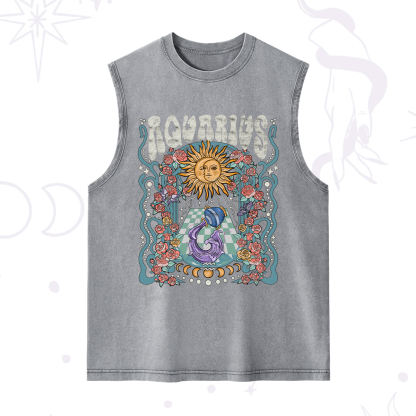 Purplehecate Aquarius Spirit Zodiac Washed Tank