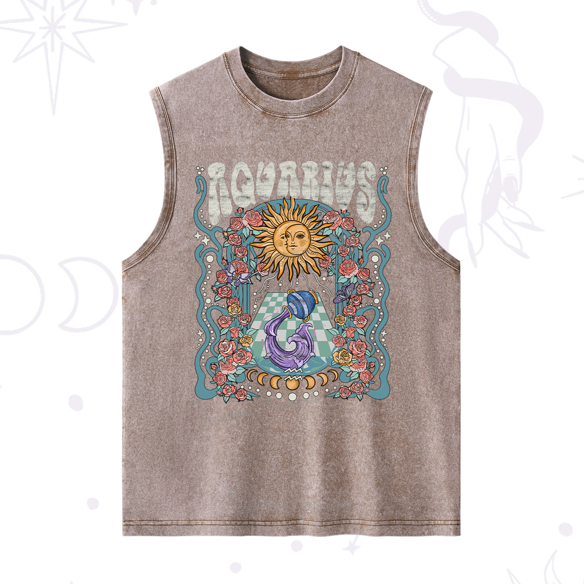 Purplehecate Aquarius Spirit Zodiac Washed Tank