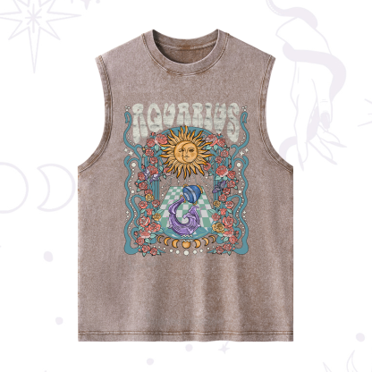 Purplehecate Aquarius Spirit Zodiac Washed Tank