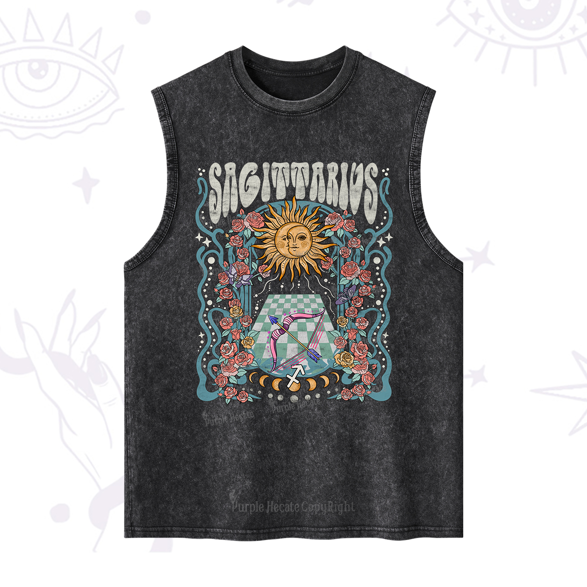 Purplehecate Sagittarius Spirit Zodiac Washed Tank