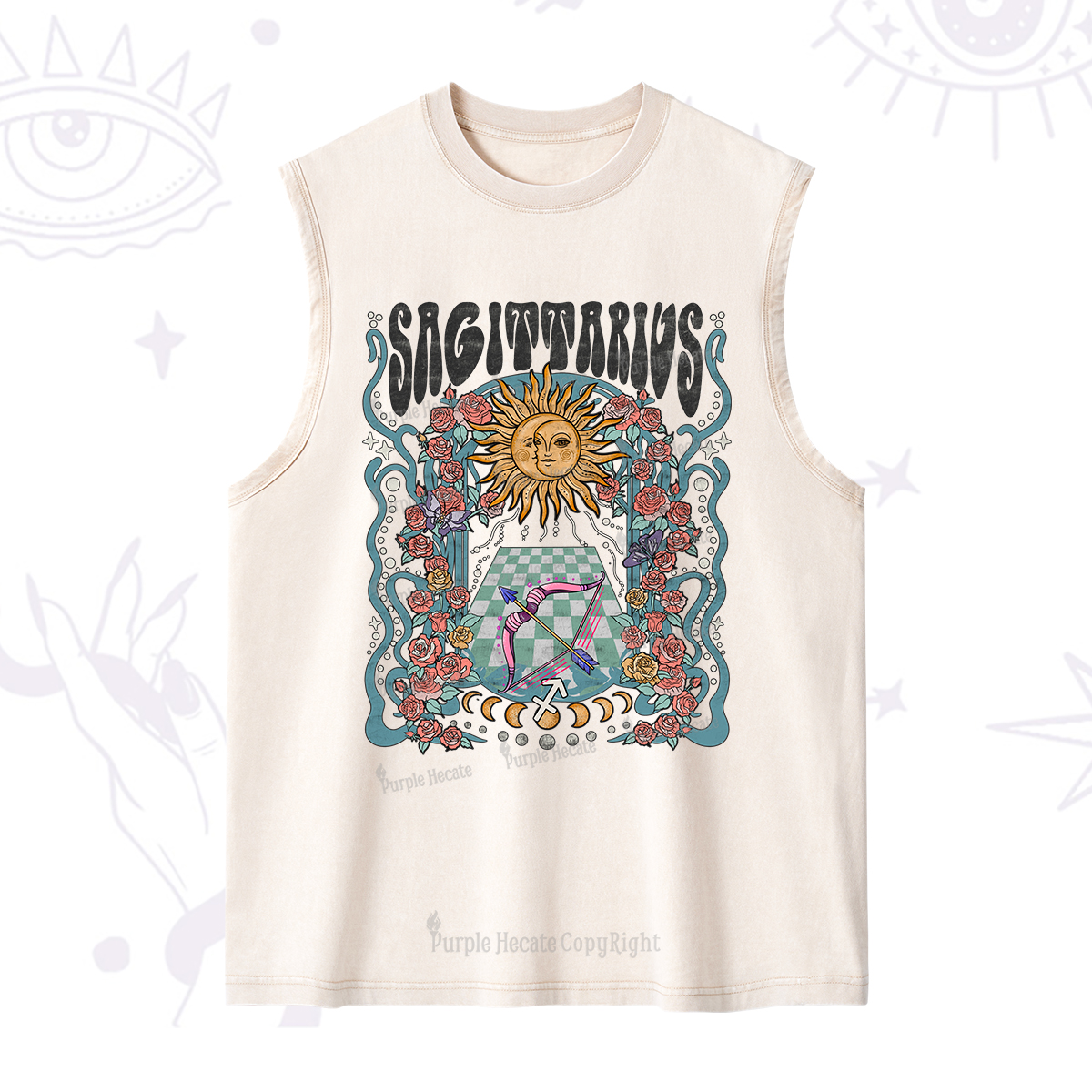 Purplehecate Sagittarius Spirit Zodiac Washed Tank