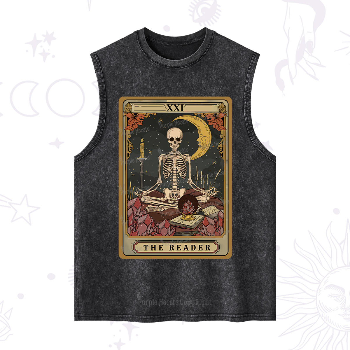 Purplehecate The Reader Tarot Washed Tank