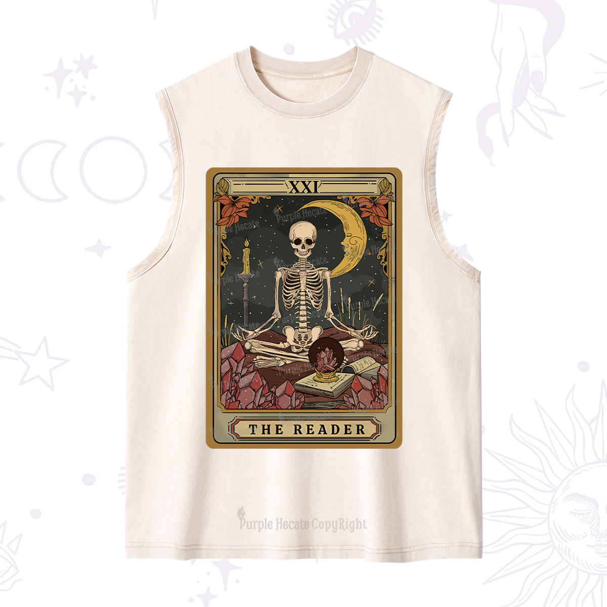 Purplehecate The Reader Tarot Washed Tank