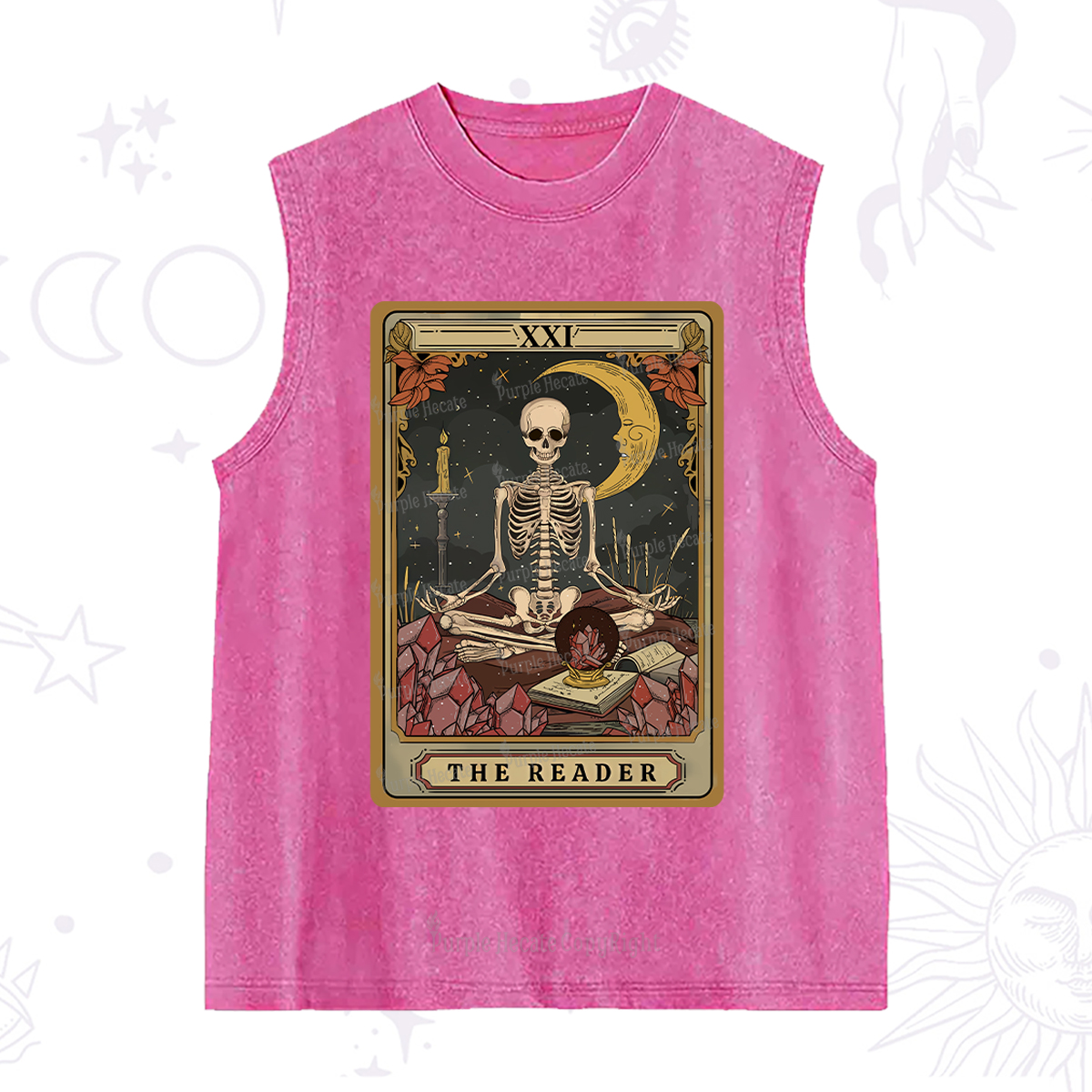 Purplehecate The Reader Tarot Washed Tank