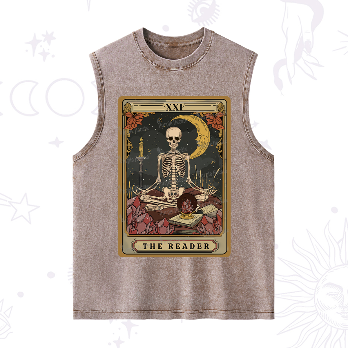 Purplehecate The Reader Tarot Washed Tank