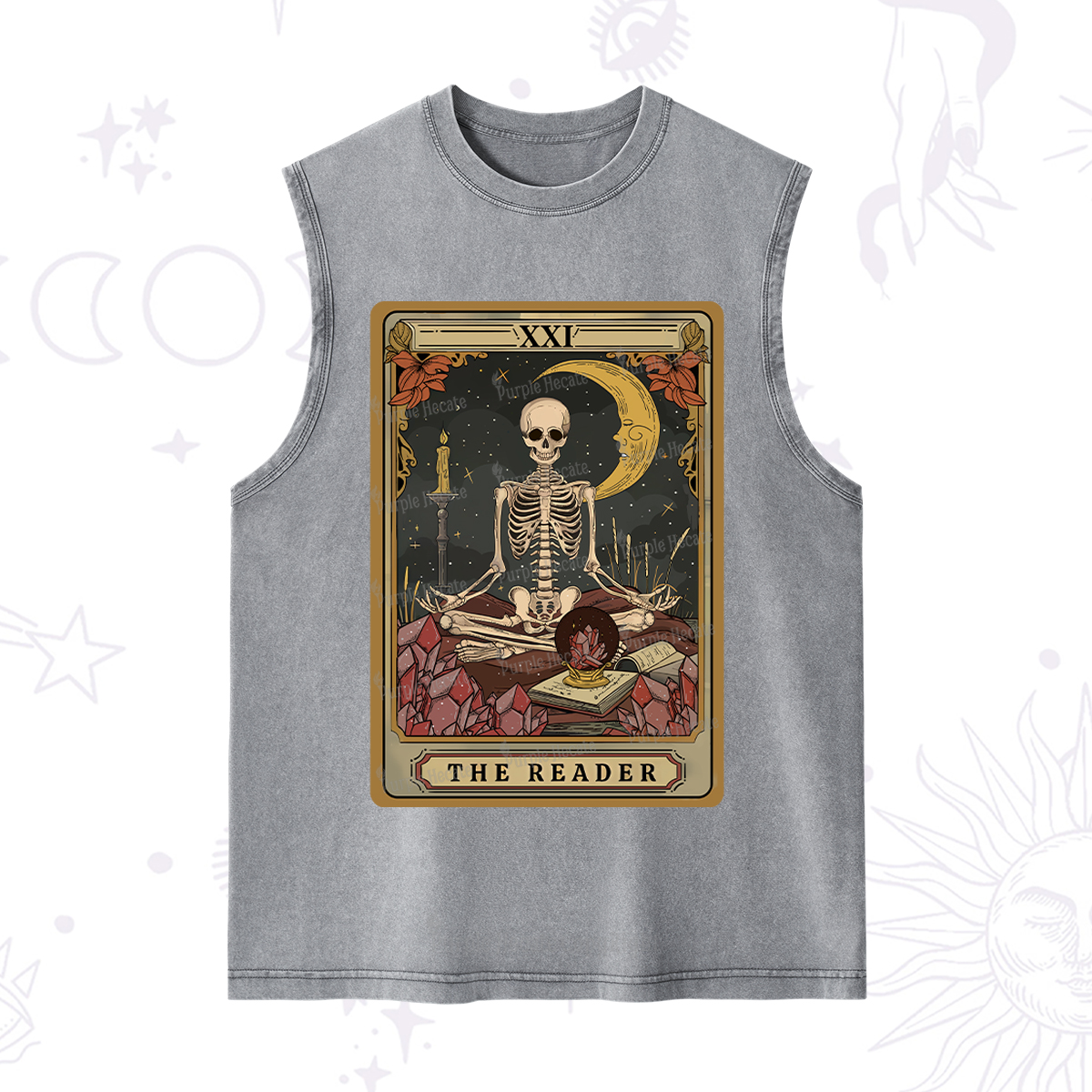 Purplehecate The Reader Tarot Washed Tank