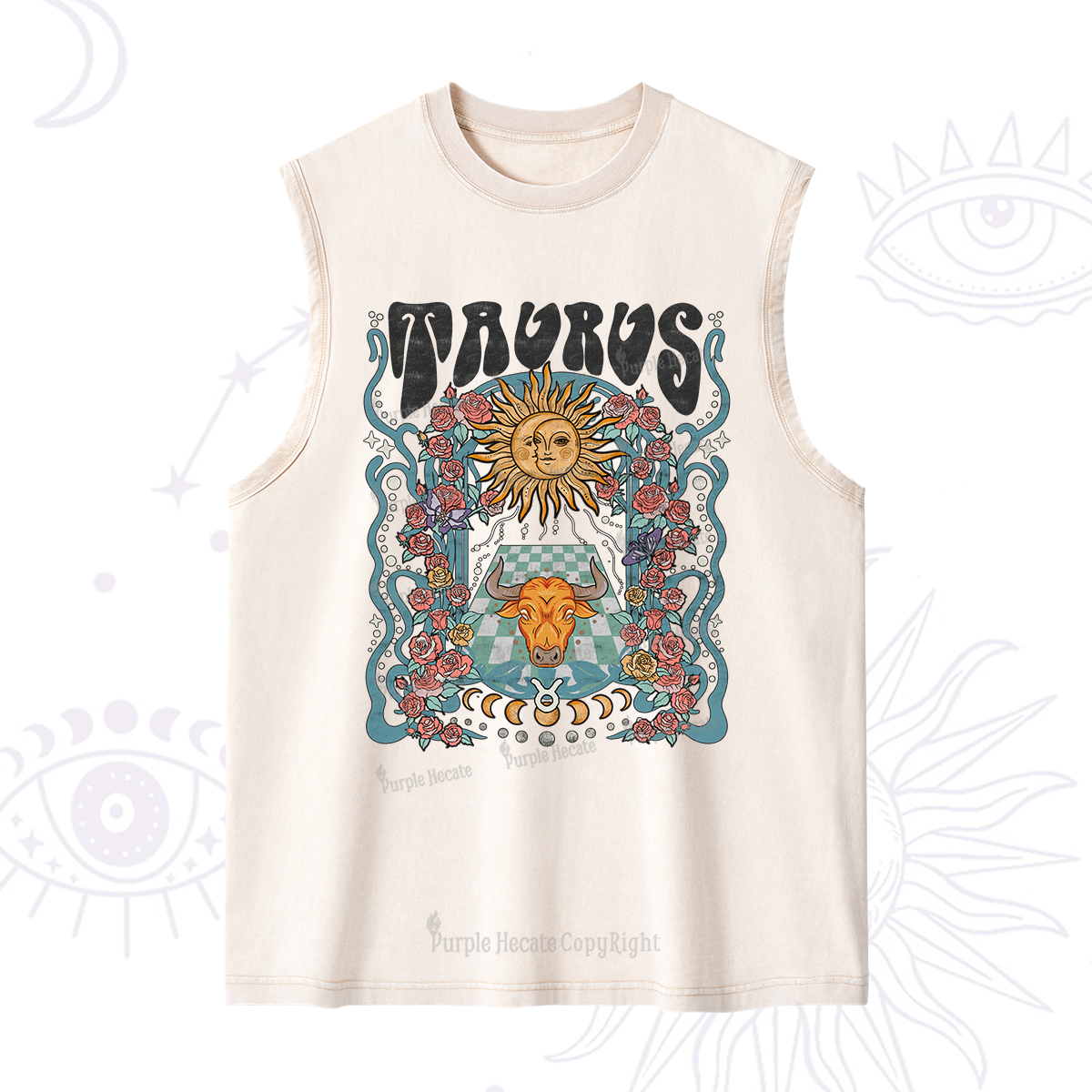 Purplehecate Taurus Spirit Zodiac Washed Tank