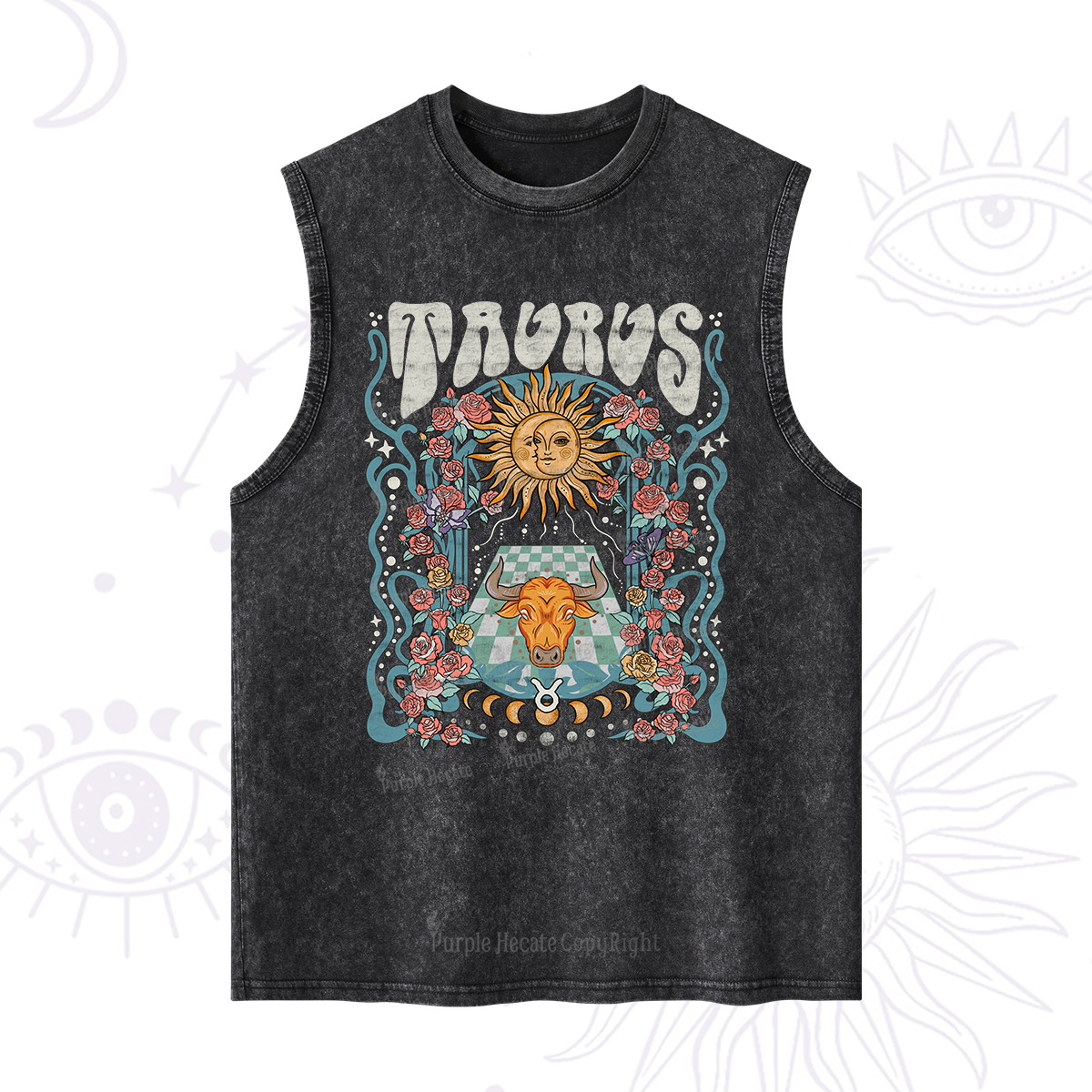 Purplehecate Taurus Spirit Zodiac Washed Tank