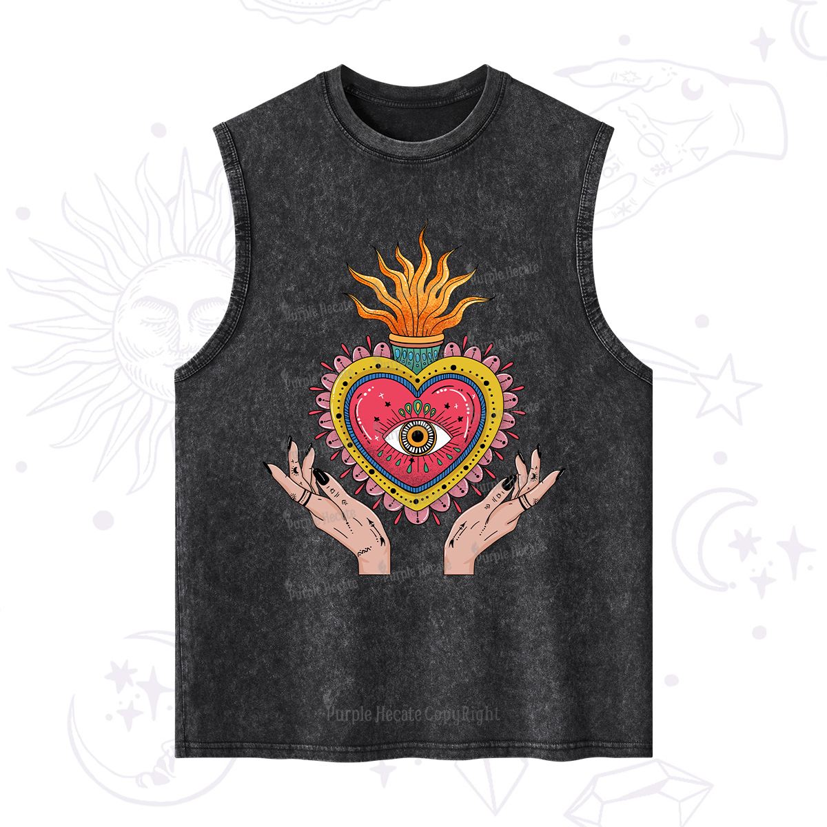 Purplehecate The Fiery Eye Washed Tank