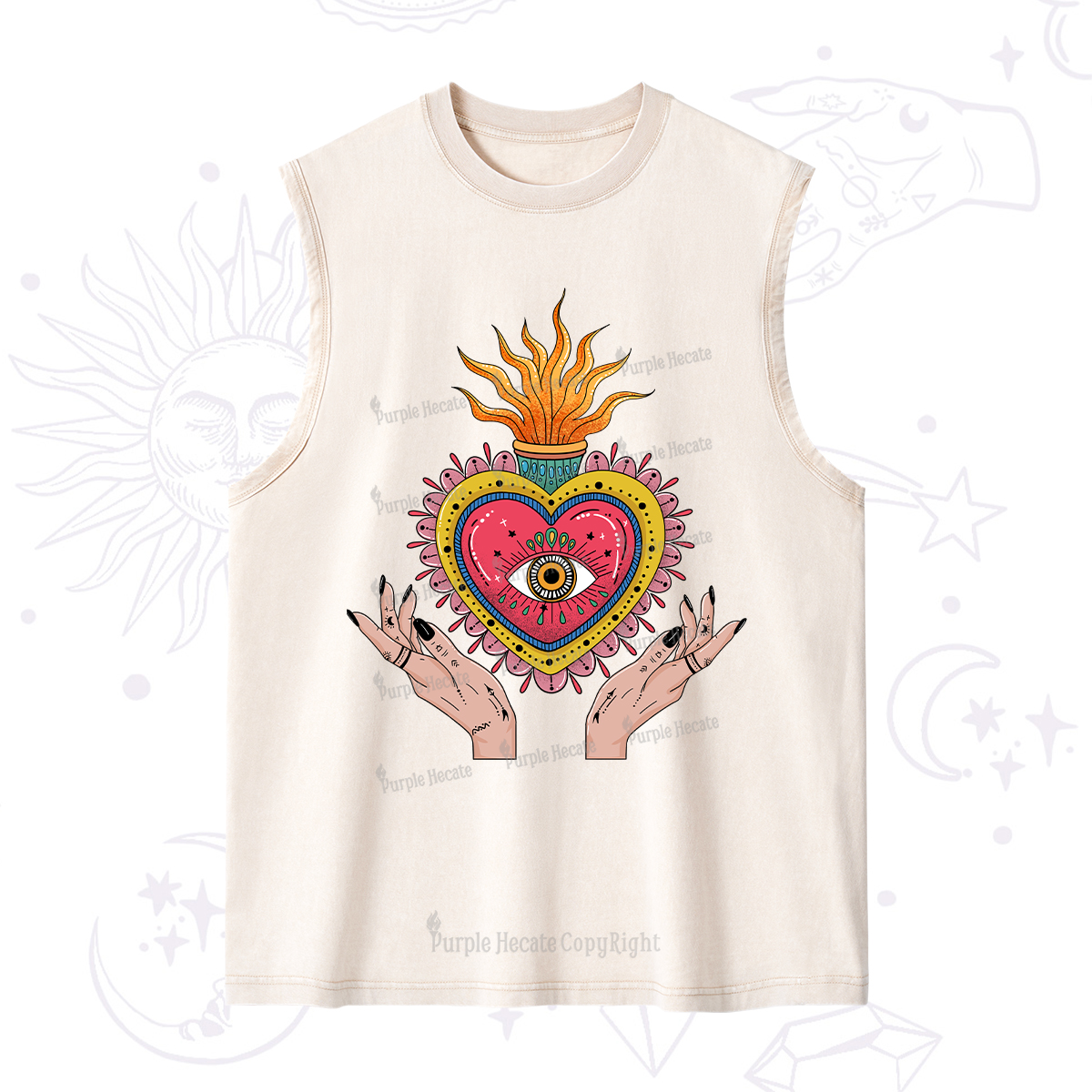 Purplehecate The Fiery Eye Washed Tank