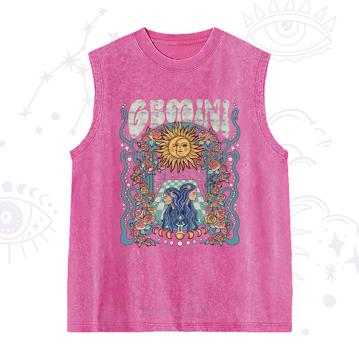 Purplehecate Gemini Spirit Zodiac Washed Tank