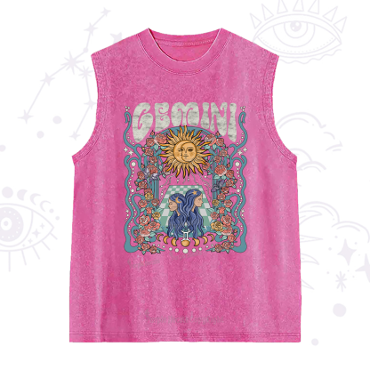 Purplehecate Gemini Spirit Zodiac Washed Tank