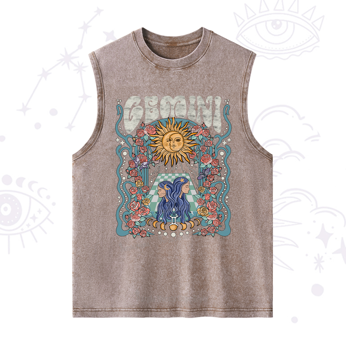 Purplehecate Gemini Spirit Zodiac Washed Tank