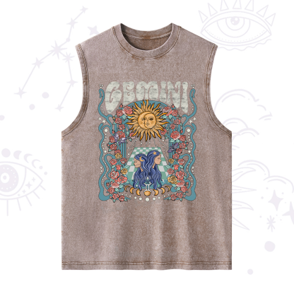 Purplehecate Gemini Spirit Zodiac Washed Tank