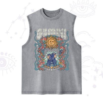 Purplehecate Gemini Spirit Zodiac Washed Tank