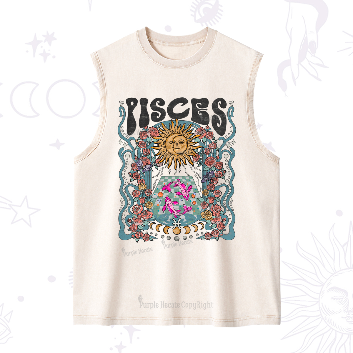 Purplehecate Pisces Spirit Zodiac Washed Tank