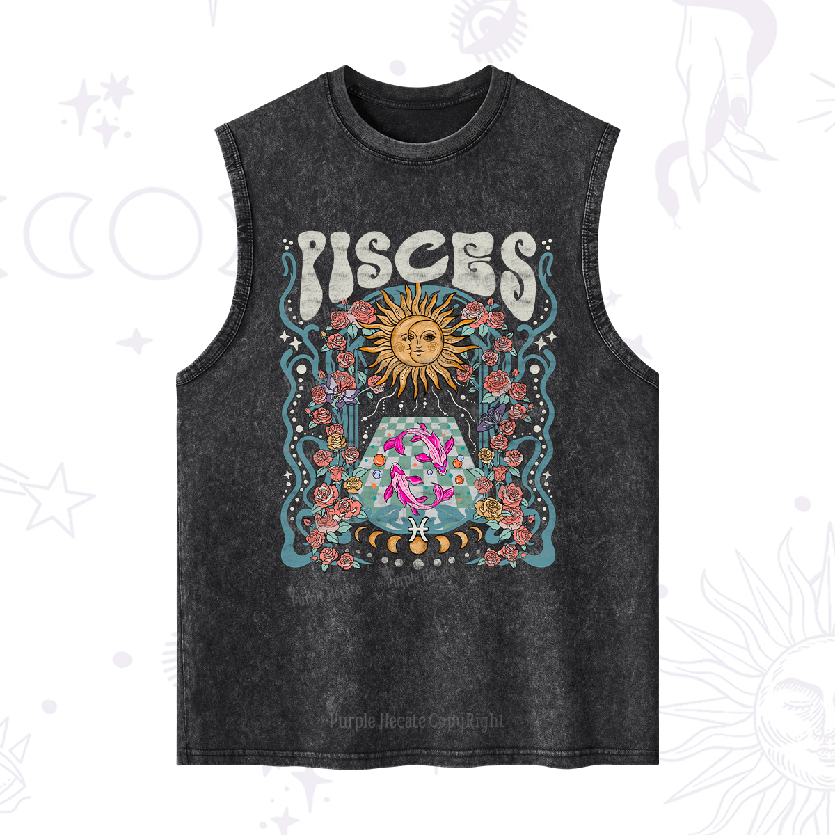 Purplehecate Pisces Spirit Zodiac Washed Tank