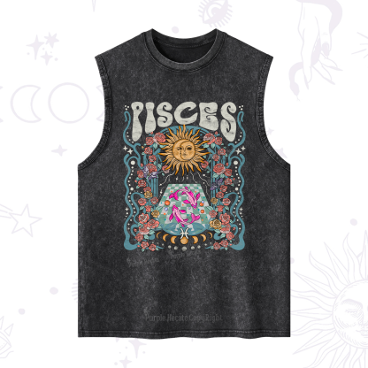Purplehecate Pisces Spirit Zodiac Washed Tank